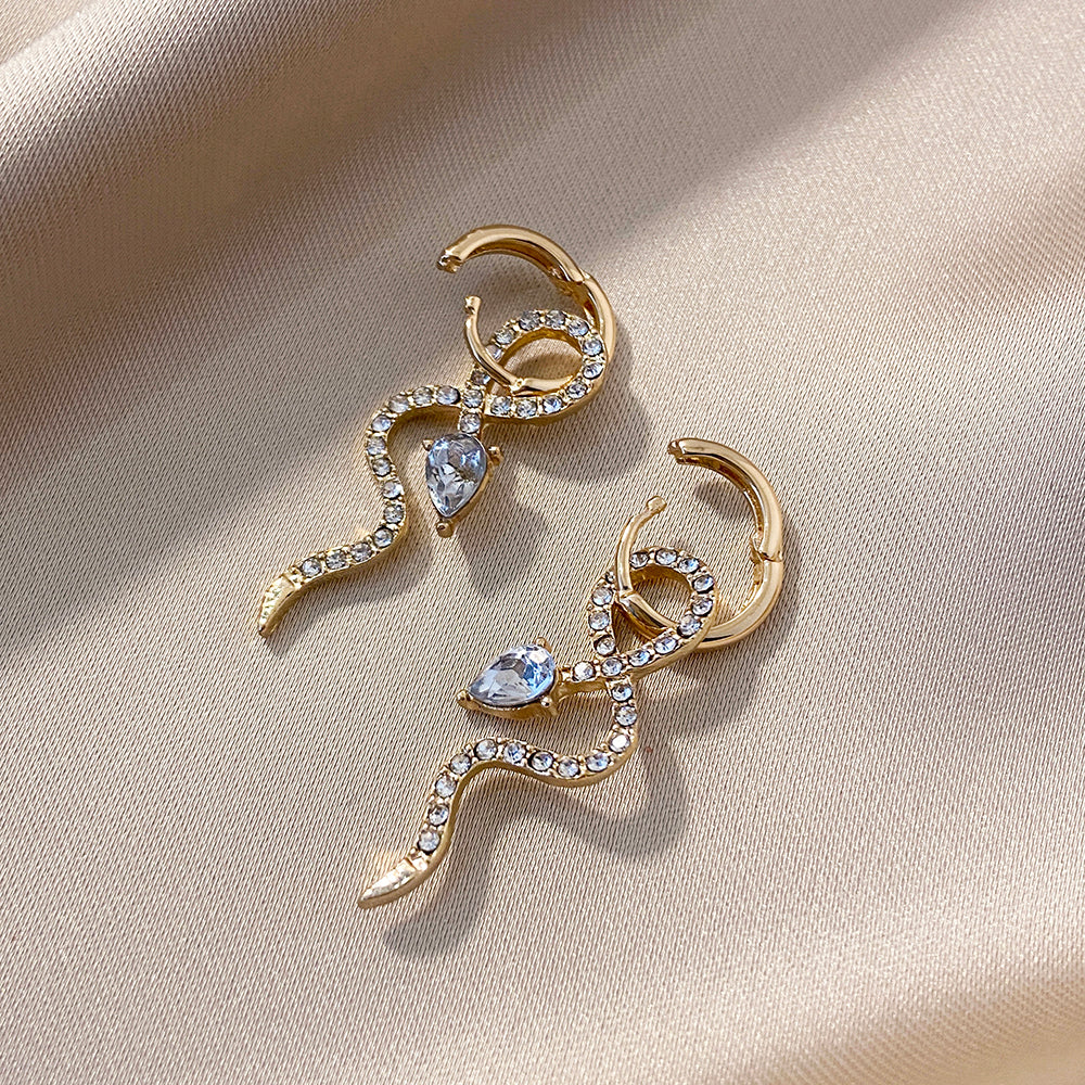 Gold Snake Style Earrings