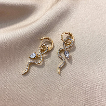 Gold Snake Style Earrings