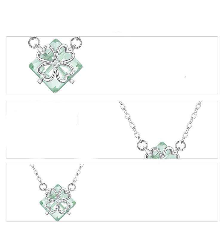 Platinum Plated Jade Necklace